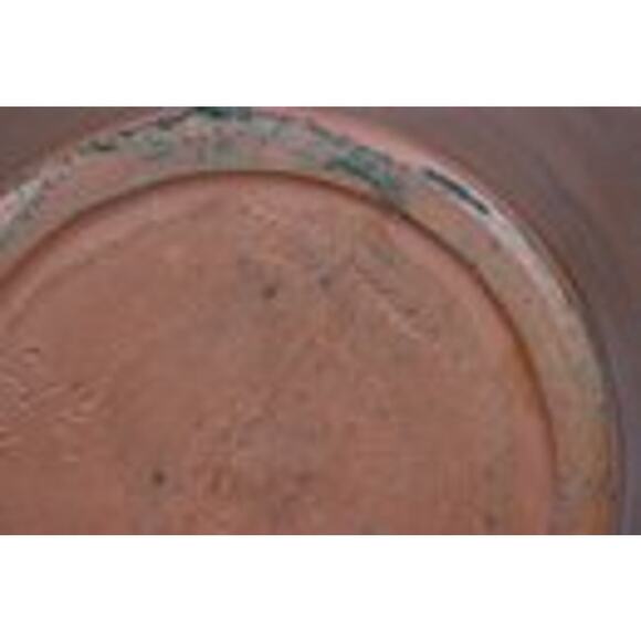 Vintage Intaglio Etched Redware Flower Vase, Signed Bottom - Picture 7 of 9